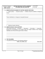 Form 1F-P-996A Motion for Relief After Judgment or Order; and Declaration - Hawaii, Page 2