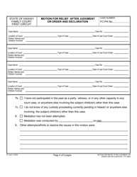 Form 1F-P-996A Motion for Relief After Judgment or Order; and Declaration - Hawaii, Page 4