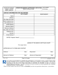 Form 1F-P-1051A Order Regarding Supervised Visitation - Hawaii, Page 6