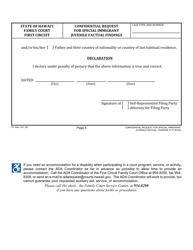 Form 1F-P-3019A Confidential Request for Special Immigrant Juvenile Factual Findings - Hawaii, Page 4