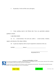 Form 2F-P-397 Answer to Petition for Paternity - Hawaii, Page 2