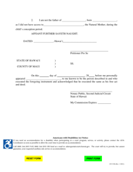 Form 2F-P-396 Affidavit of Petitioner - Hawaii, Page 2