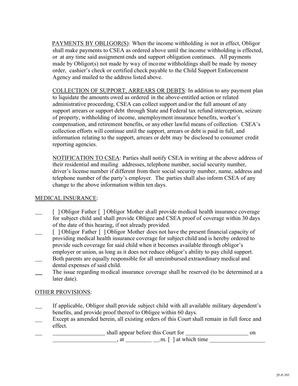 Form 2f-p-395 Download Fillable Pdf Or Fill Online Stipulated Judgment 