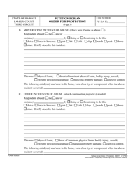 Form 3F-P-302 Petition for Order of Protection - Hawaii, Page 3