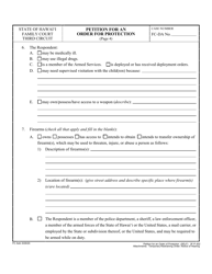 Form 3F-P-302 Petition for Order of Protection - Hawaii, Page 4