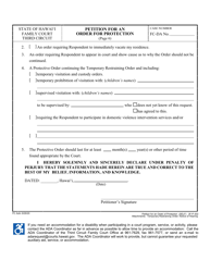 Form 3F-P-302 Petition for Order of Protection - Hawaii, Page 6