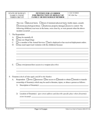 Form 3F-P-304 Petition for an Order for Protection on Behalf of a Family or Household Members - Hawaii, Page 4