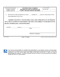 Form 3F-P-304 Petition for an Order for Protection on Behalf of a Family or Household Members - Hawaii, Page 7