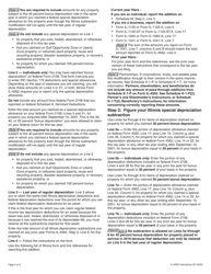 Instructions for Form IL-4562 Special Depreciation - Illinois, Page 2