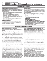 Document preview: Instructions for Schedule M Other Additions and Subtractions (For Businesses) - Illinois