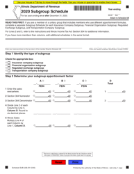 Document preview: Schedule SUB (UB) Subgroup Schedule - Illinois