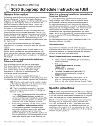 Document preview: Instructions for Schedule SUB (UB) Subgroup Schedule - Illinois