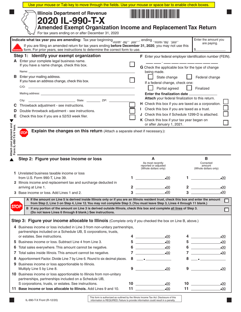 form-il-990-t-x-download-fillable-pdf-or-fill-online-amended-exempt