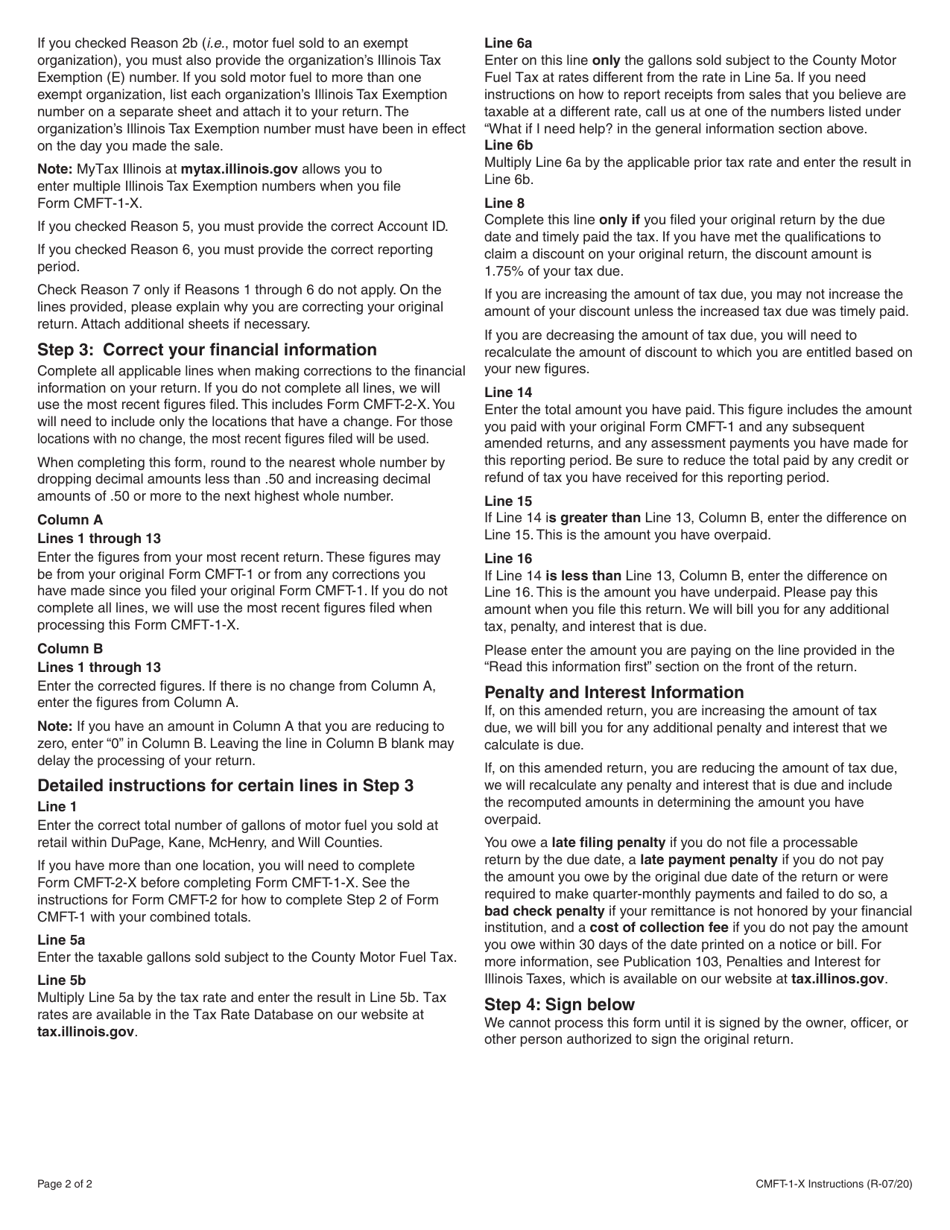 Download Instructions For Form Cmft 1 X 026 Amended County Motor Fuel Tax Return Pdf 9178