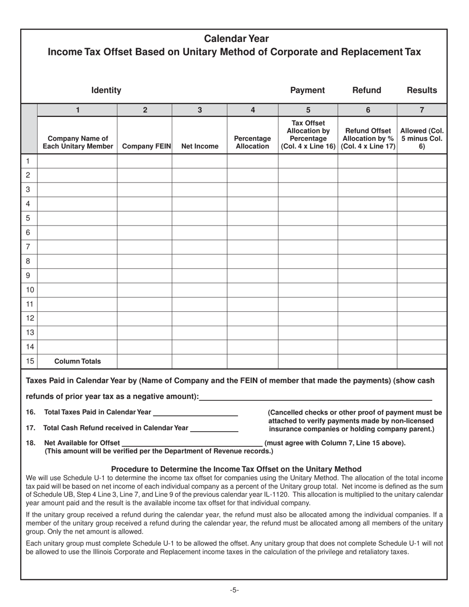 Form IL446-0126-R Privilege and Retaliatory Tax Return for Risk Retention Groups (Rrg) - Illinois, Page 5