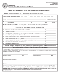 Form IL446-0124 Fire Marshal Tax Return - Illinois, 2020