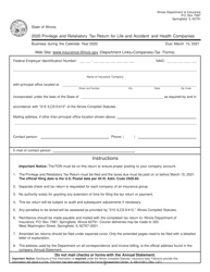 Form IL446-0126-L &quot;Privilege and Retaliatory Tax Return for Life and Accident and Health Companies&quot; - Illinois, 2020