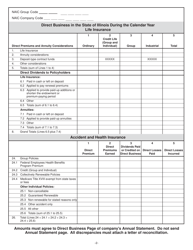 Form IL446-0126-L Privilege and Retaliatory Tax Return for Life and Accident and Health Companies - Illinois, Page 2