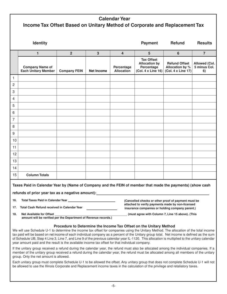 Form IL446-0126-P Privilege and Retaliatory Tax Return for Property and Casualty Insurers - Illinois, Page 5