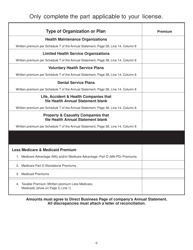 Form IL446-0126-H Privilege and Retaliatory Tax Return for Health Maintenance Organizations, Limited Health Service Organizations, Voluntary Health Service Plans and Dental Service Plans - Illinois, Page 2