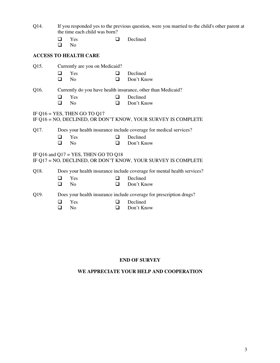 Form CFS2030-1 National Youth in Transition Database Baseline Survey - Illinois, Page 3