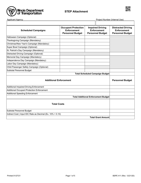 Form BSPE411  Printable Pdf