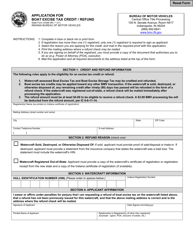 State Form 23389 &quot;Application for Boat Excise Tax Credit/Refund&quot; - Indiana