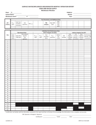 DNR Form 542-8109 Surface Water/Influenced Groundwater Monthly Operation Report - Iowa