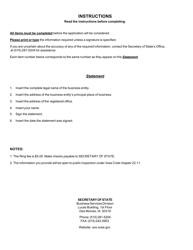 Form 635_0988 Statement of Resignation of Registered Agent - Iowa, Page 2