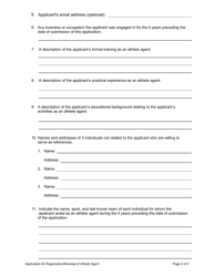 Application for Registration/Renewal as an Athlete Agent - Iowa, Page 2