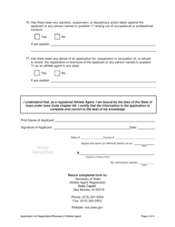 Application for Registration/Renewal as an Athlete Agent - Iowa, Page 4