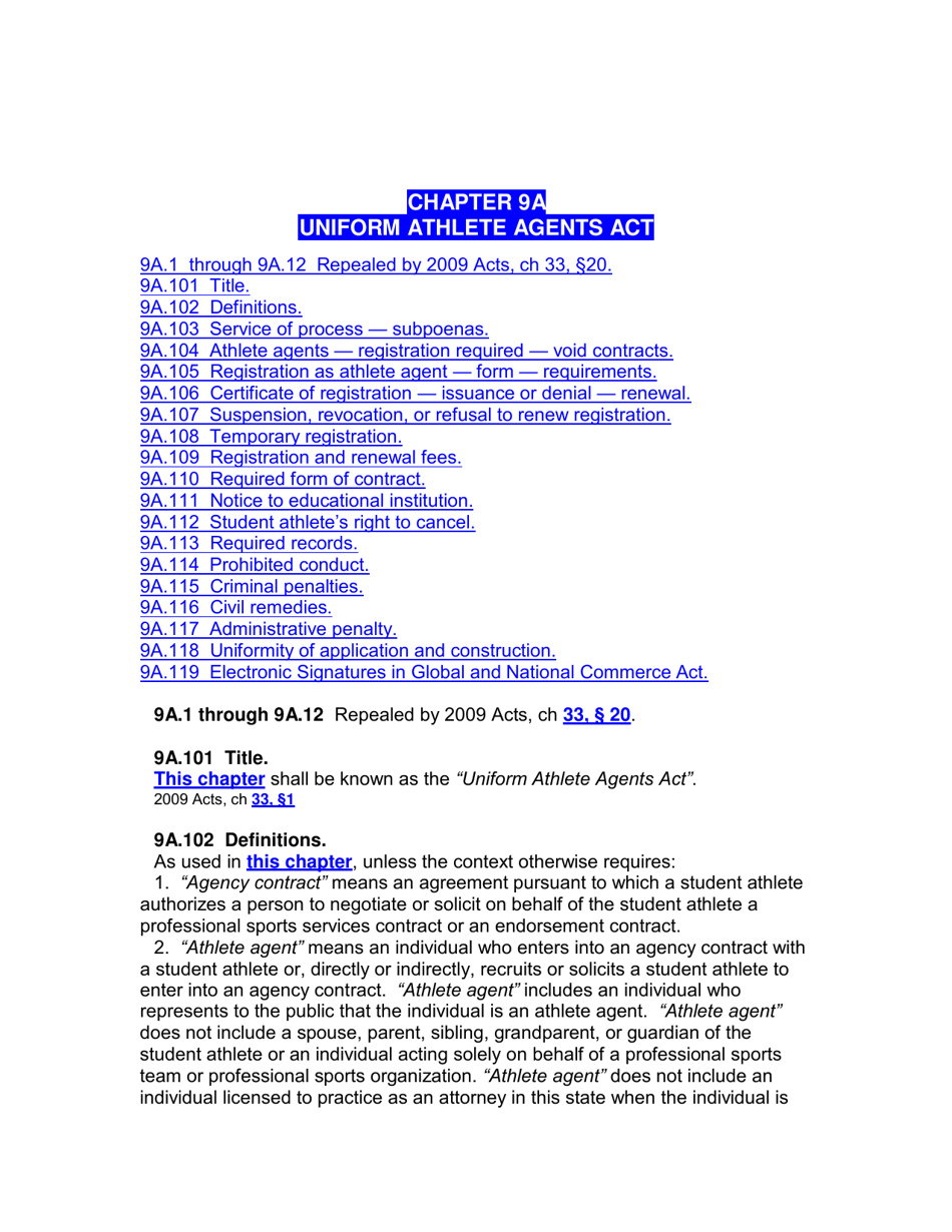 Application for Registration / Renewal as an Athlete Agent - Iowa, Page 5