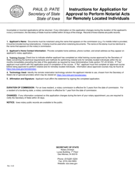 Application for Approval to Perform Notarial Acts for Remotely Located Individuals - Iowa, Page 2