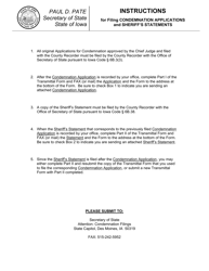 Condemnation Application and Sheriff&#039;s Statement - Iowa, Page 2
