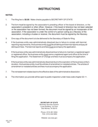 Form 635_0130 Application for Reinstatement of a Cooperative Association - Iowa, Page 2