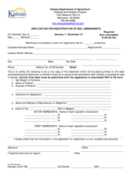 Document preview: Application for Registration of Soil Amendments - Kansas