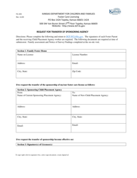 Document preview: Form FCL655 Request for Transfer of Sponsoring Agency - Kansas