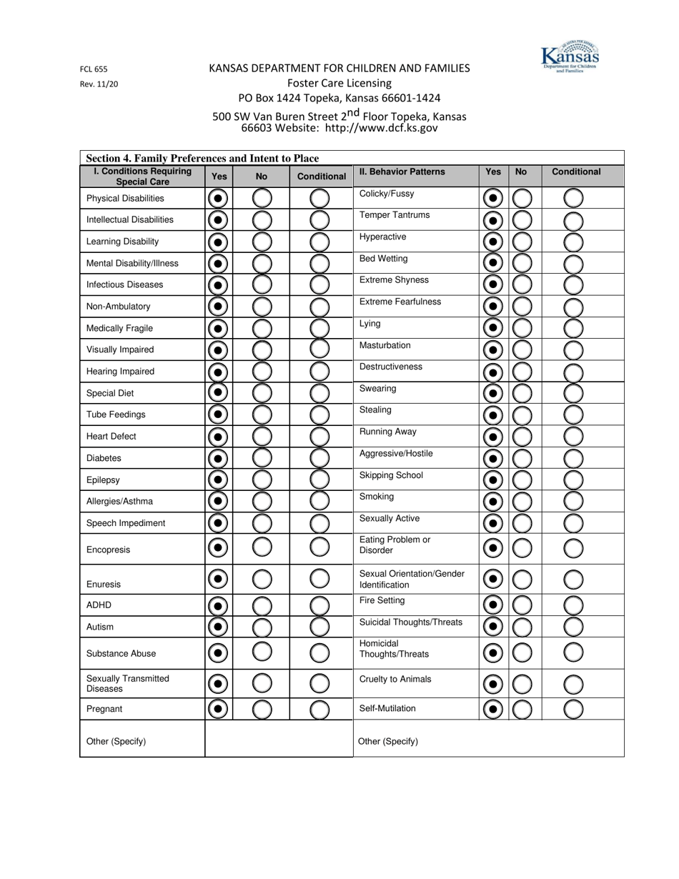Form FCL655 Request for Transfer of Sponsoring Agency - Kansas, Page 2