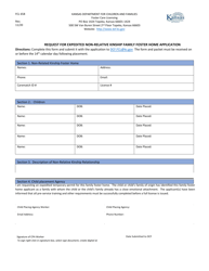 Form FCL658 &quot;Request for Expedited Non-relative Kinship Family Foster Home Application&quot; - Kansas