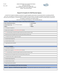 Form FCL657 &quot;Request for Exception for Child Placement Agency&quot; - Kansas