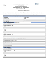 Form FCL058 Exception Request Facility - Kansas