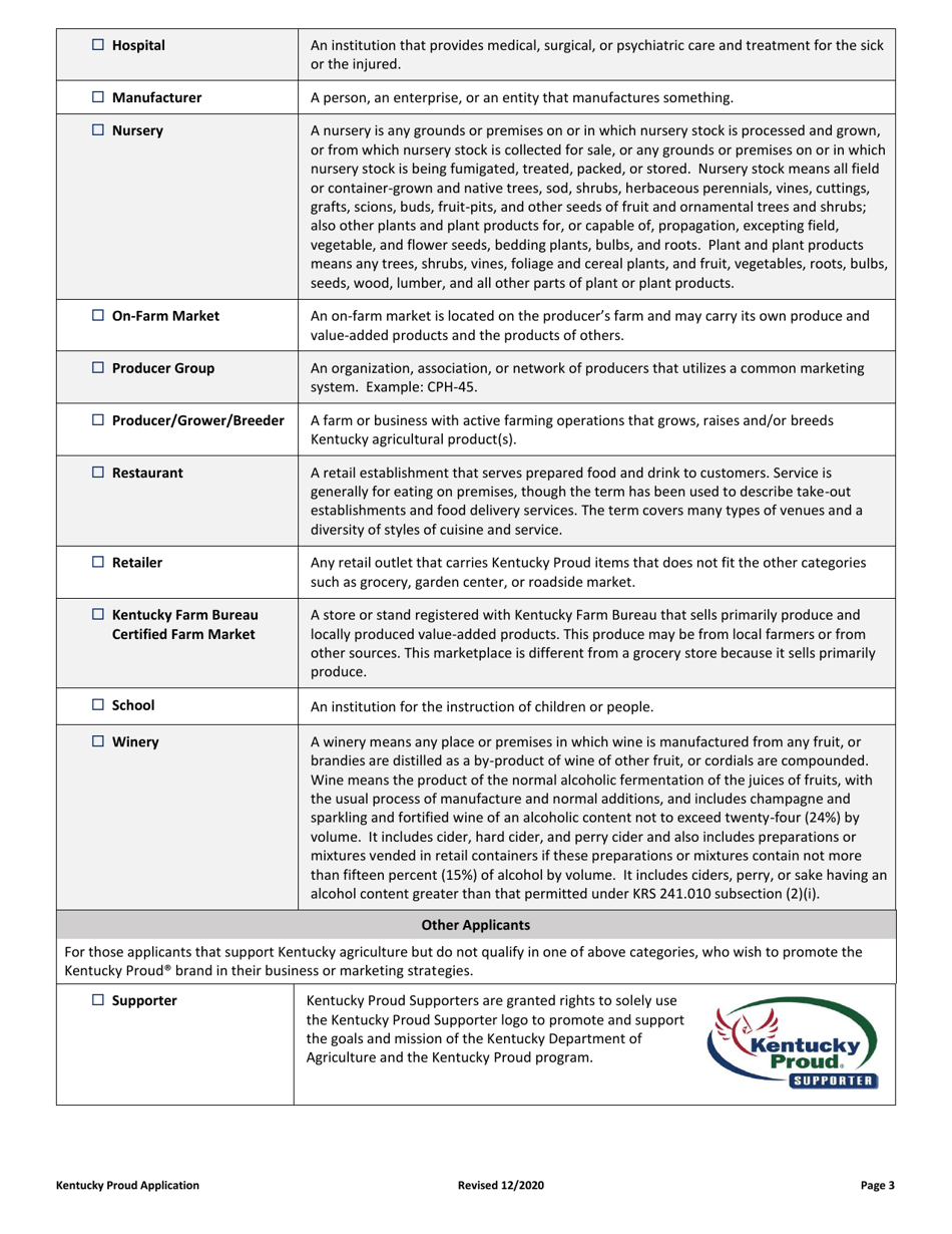 Membership Application  Agreement - Kentucky, Page 3