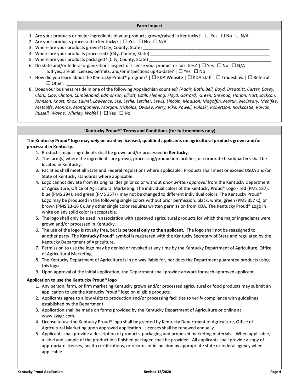 Membership Application  Agreement - Kentucky, Page 4