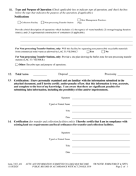Form 7453 Solid Waste Notification Form for Collection Facilities, Non-processing Transfer Stations, and Best Management Practices Plans - Louisiana, Page 2