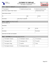 Form DES-P11 Statement of Complaint - Michigan, Page 2