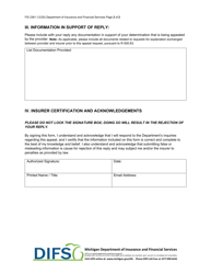 Form FIS2361 No-Fault Utilization Review Insurer Reply to Provider Appeal - Michigan, Page 2