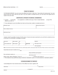 Form DC84 Affidavit and Claim, Small Claims - Michigan, Page 4