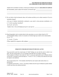 Form OFP102 Petition for Order for Protection (Ofp) - Minnesota (English/Spanish), Page 11