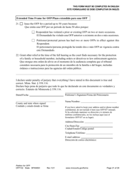 Form OFP102 Petition for Order for Protection (Ofp) - Minnesota (English/Spanish), Page 21