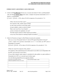 Form OFP102 Petition for Order for Protection (Ofp) - Minnesota (English/Spanish), Page 7